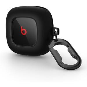 SURITCH for Beats Fit Pro Case Cover Protector, Shock-Absorbing Protective TPU Shell for Beats Fit Pro Charging Case 2021 Earbuds Secure Locking System with Anti-Lost Keychain, Beats Black