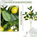 Artificial Lemon Leaves with Lemon, 4 Pack Faux Greenery Plants, Plastic Lemon Tree Bushes for Garden, Patio, Porch, Window Box, Planter & Indoor Outdoor Home Decor