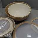 COOK WITH COLOR Mixing Bowls with TPR Lids - 12 Piece Plastic Nesting Bowls Set includes 6 Prep Bowls and 6 Lids, Microwave Safe (Brown)