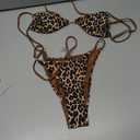 SOLY HUX Bathing Suit for Women Leopard Print Bikini Sets Two Piece Swimsuit (Small)