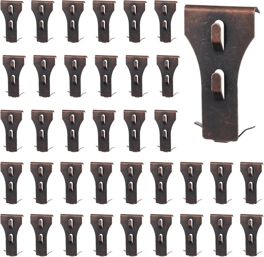 MAQUITA 36 Pcs Brick Wall Clips, Brick Clips for Hanging Outdoors No Drill Fit Standard 2.25" to 2.45", Heavy Duty Wall Hangers for Picture Hanging Wreaths Lights Garlands Pictures
