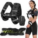 Weighted Vest Woman BeatBoost 5 10 15 20 25 30 lb Weight Vest with Ironsand for Walking Strength Training Running Workout (Black), 10