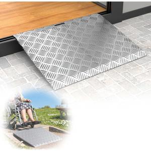 Aluminum Threshold Ramps for Doorways, 31" L x 25.4" W, Wider Platform Anti-Slip Portable Ramps for Wheelchairs, Door Threshold Ramp for Wheelchair, Scooter, Strollers, Cart, Walkers, Pets