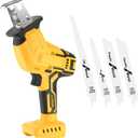 Cordless Reciprocating Saw for Dewalt 20V Battery, 150W Power Brush Reciprocating Saws, 0-3500 SPM Variable Speed, 4 Saw Blades Kit Cutting Tool for Wood Metal PVC (Battery Not Included)