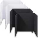 4-Pack Trifold Display Boards, Black+White 24 x 16 Inches Tri-Fold Corrugated Presentation Boards for Classroom Projects, Science Fairs, Business Events, and Exhibits