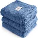 Luciphia 1 Pack 3 Calming Dog Blanket Fluffy Premium Fleece Pet Blankets Soft Sherpa Throw for Dogs Puppy Cat Haze Blue Medium (30" x20")