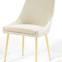 Modway Viscount Modern Accent Performance Velvet Dining Chair, Ivory