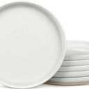 LIANYU Stoneware Dinner Plates Set of 6, 10.5 Inch Large Ceramic Salad Plates for Kitchen, Porcelain Round Serving Dishes Set, Oven, Microwave & Dishwasher Safe, Scratch Resistant, Snowy White