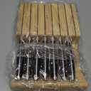 Alata 8-Piece Steak Knives Set with Block, 4.7 Inch with Serrated Edge Razor-Sharp Dinner Knives, Full-Tang Construction (Black)