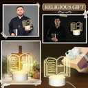 Kosiz 4 Pcs Pastor Appreciation Gifts Bulk LED Light Pastors Gift for Night Men Women Acrylic Clergy Lamp with Base Bible Verse Gifts for Birthday Anniversary (Stylish Pastor)