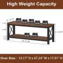 BON AUGURE Entryway Bench with Storage, 2 Tier Wood Metal Shoe Bench, Storage Benches for Bedroom, Entrance, Hallway, Mudroom, Indoor (47 inch Wide, Rustic Oak), 14.17 D x 47.24 W x 18.03 H