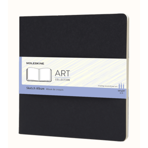 Moleskine Art Sketch Album, Soft Cover, Square (7.5" x 7.5") Plain/Blank, Black, 88 Pages