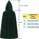 KNELOR Kids Hooded Velvet Cloak Robe Halloween Cosutme Cape Fancy Cosplay Costumes 3 to 16 Years