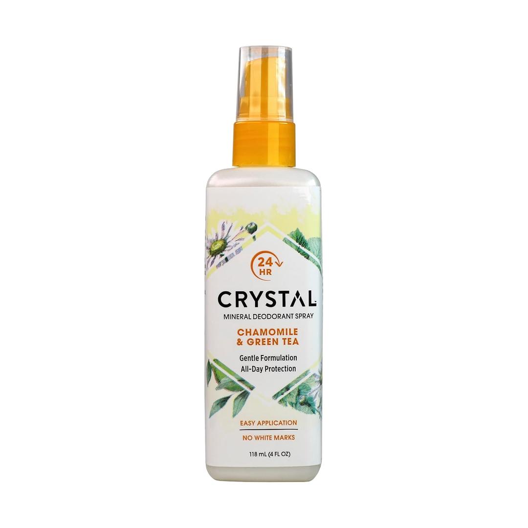 Crystal Mineral Deodorant Spray, Chamomile & Green Tea, All Over Body Deodorant, 4.0 Oz (4 Ounce (Pack of 1))