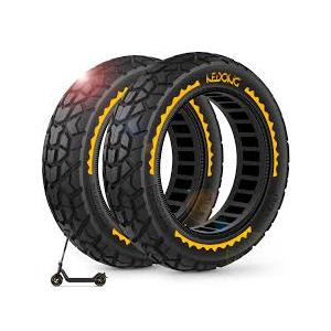 BANGTING 2PCS 60/70-6.5 Scooter Tire Tubeless, 10x2.5 inch Front or Rear Replacement Solid Tires, 10x2.5-6.5 Rubber Tire for Segway Max G30/G30D/G30E/G30E/G30LP/G30D II (Yellow)