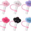 3 x 6Pcs Cloud Glitter Cap Straw Cover Cap for Stanley Cup 40oz/30oz Accessories, 10mm Reusable Cute Drinking Straw Topper Accessories, Portable Protector Plugs Decorations Gifts for Party Favors
