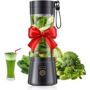 Cordless Portable Personal Size Blender - USB Rechargeable Blender for Smoothies and Shakes, 6 Blades with 380Ml BPA Free Juice Cup, Freshly Squeezed for Picnic/Sports, Mother's Day
