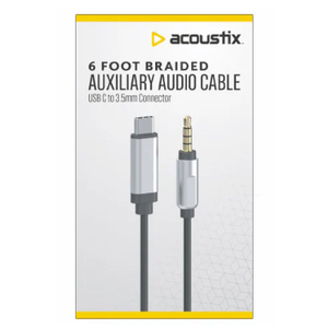 Acoustix™ Auxiliary Braided Audio Cable 6 Ft