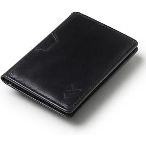 FOXHACKLE Leather Credit Card Holder Wallet for Men and Women, Thin Bifold RFID Blocking Wallet, Slim Front Pocket Minimalist Wallet, Small Card Case (Black)