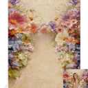 Kate Vintage Painted Floral Backdrop for Portrait Beige Flowers Texture Background Photo Booth Props 5x7ft