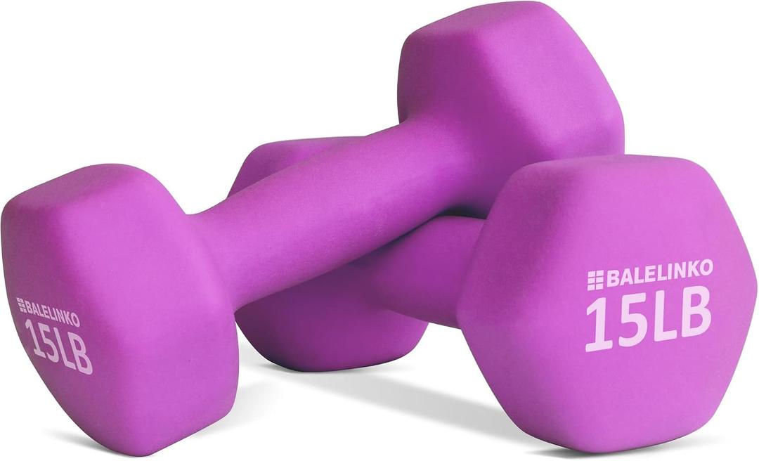 15lb Pair Balelinko Home Gym Equipment Workouts Strength Training Weight Loss Pilates Weights Yoga Sets Weights for Women, Men, Seniors and Youth, Pair (15lb Each)