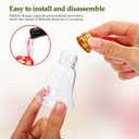 GLEAVI 12pcs Christmas Fillable Bell Ornaments, 50ml Clear Plastic Booze Balls with Screw Caps & Red Ribbons, Fillable Ball Bottles for Drinks, Candy & DIY Xmas Party Decorations