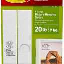 3M Picture Hanging Strips XL 20lb, Count.4