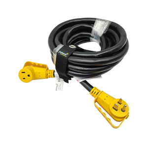 Camco Power Grip 30 Amp Camper/RV Extension Cord - Rated for 125V /3,750W - Features Heavy Duty 10-Gauge Copper Wire for Superior Conductivity & Coated w/Heat-Resilient PVC (55191)