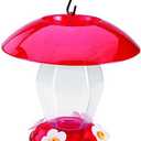 More Birds Hummingbird Feeder, Plastic Hummingbird Feeders, Red, 4 Feeding Stations, 20-Ounce Nectar Capacity, Jubilee