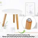 Uneedem Indoor Plant Stand, Wood Mid Century Modern Small Round Side Plant Table for Indoor Plants, 8.9" Tall Plant Holder for Flower Pots End Table