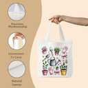 NATSUNO Canvas Tote Bag,Science Graduation Gifts,Tote Bags for Women,Reusable Grocery Bags (Funny-plant)