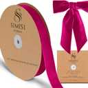 Hot Pink Velvet Ribbon 1'' 25 Yards for Christmas Tree, Gift Wrapping, Flower Bouquet, Wreath Decorations, Bow Making