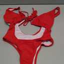 Sovoyontee 2025 Women's Sexy Cheeky One Piece Swimsuits High Cut Thong Bikini Bathing Suit Monokini Size S