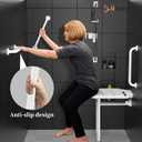 14x16 Folding Shower Seat w/ 16" Grab Bar for Inside Shower Bathtub, White