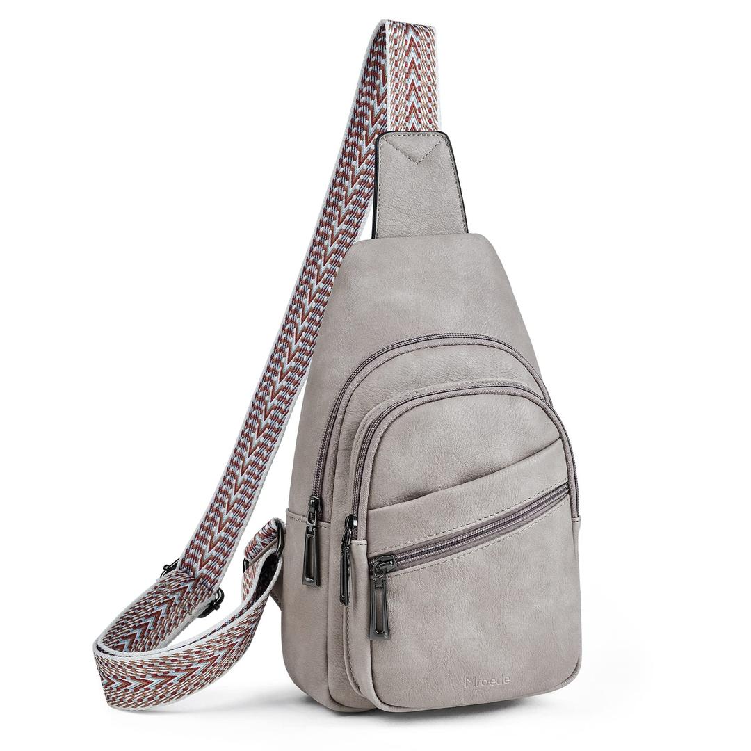 Mroede Sling Bag Crossbody Bags For Women 5 Pockets, Fanny Packs For Women, Chest Bag For Work Shopping