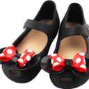 Amtidy Mary Jane Dance Party Cosplay Shoes Girls Sweet Dot Bow Princess Birthday Sandals for Little Girls (8 Narrow Toddler, Cartoon Black)