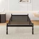 18 Inch Twin XL Bed Frame, Heavy Duty Metal Platform with Integrated Anti-Slip Design to Prevent Mattress Sliding, with Storage Space, No Box Spring Needed, Easy Assembly