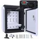 Outdoor Electrical Box with Thermostat and Fan, Precise Temperature Control 0.1F, IP65 Water Resistant Rating, Galvanized Steel, Aluminum Rear Beam(17.7"x13.4"x9.0")
