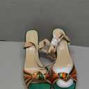 sun gurg Strappy Platform Heels for Women Square Open Toe Chunky High Heels Multicolored Ankle Strap Block Heeled Sandals for Prom Wedding Date Night(12)