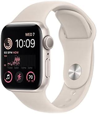 Apple Watch SE (2nd Gen) [GPS 40mm] Smart Watch w/Starlight Aluminum Case & Starlight Sport Band - M/L. Fitness & Sleep Tracker, Crash Detection, Heart Rate Monitor, Retina Display, Water Resistant