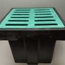 Catch Basin for Drainage with Fiber Glass Grate-18x18x15 in. Large Drainage Basin with Debris Basket,A15 French Drain Basin Without Reserved Hole for Yard,Downspout,Lawn,Municipal Pipeline