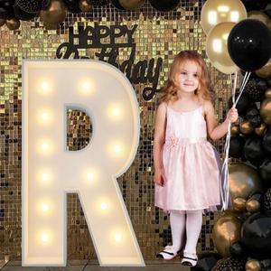4FT Marquee Light Up Letters R, Big Marquee Letter for Baby Shower Birthday Engagement Wedding Marry Me Party Decor