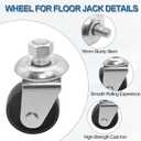 Floor Jack Caster Wheels for 4 Ton Floor Jack,16mm Stem Floor Jacks Casters, Pack of 2