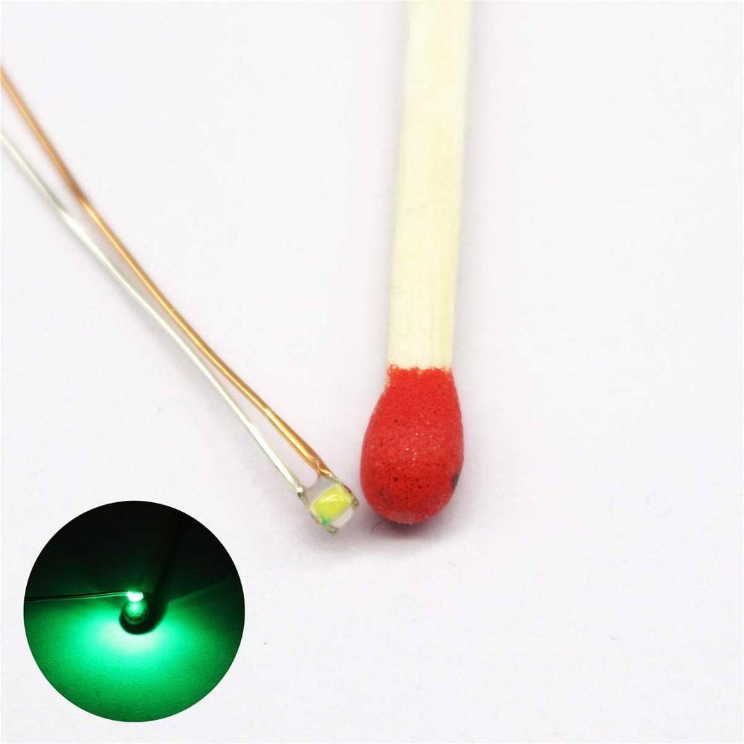 25pcs Pre-soldered Micro Litz Wired Leads Green SMD LED 0603 + Multi-Resistor