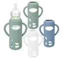 3 Pack Silicone Sleeves for Dr. Brown's Glass Baby Bottles - Drop Protection Baby Bottle Sleeves,Compatible with Dr. Brown's Newborn Glass Bottles,with Silicone Handles,8 oz