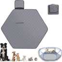 Hexagon Washable Liner for Small Animal Playpen, Portable Reusable Guinea Pig Playpen Pad Hamster Cage Pee Pad Super Absorbent Indoor Waterproof Anti-Slip for Rabbit Bunny (Grey)