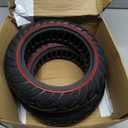 Cooryda 60/70-6.5 Scooter Tire, 10x2.50 Solid Scooter Tire 10 inch Electric Rubber Tubeless Scooter Wheels for Ninebot G30 Max/G30D 10x2.5 Front or Rear Replacement Solid Tires 2pc Red