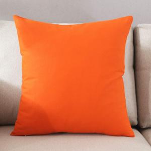 TAOSON Decorative 100% Cotton Canvas Square Solid Toss Pillowcase Cushion Cover Pillow Cover with Hidden Zipper Closure Only Cover No Insert - Orange 18"x18"(45x45cm)