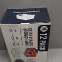 12 PACK Multi-Use Clear Plastic Storage Bins for Organizing w/ Labels - Home, Kitchen, Bathroom, Office, Pantry Cabinet Shelf Organizer Bins - SOHO Collection, RV, Fridge Organization Containers (Medium)