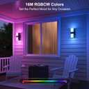 XMCOSY+ Smart Outdoor Wall Lights, 1400LM RGBCW Porch Lights 2-Pack, 10.8"L x 3.54"W x 4.45"H